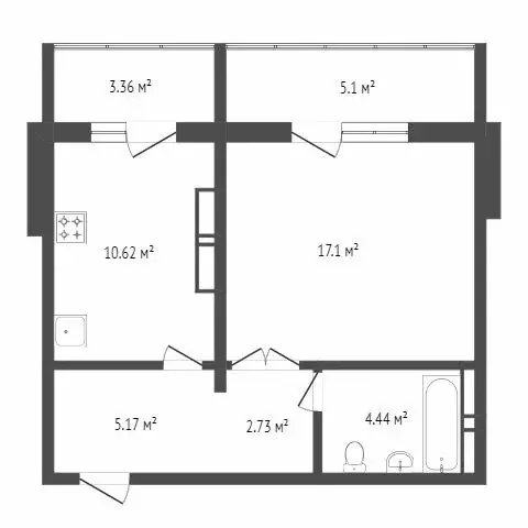 1-комнатная квартира: Омск, улица Шебалдина, 31 (40.1 м) - Фото 1