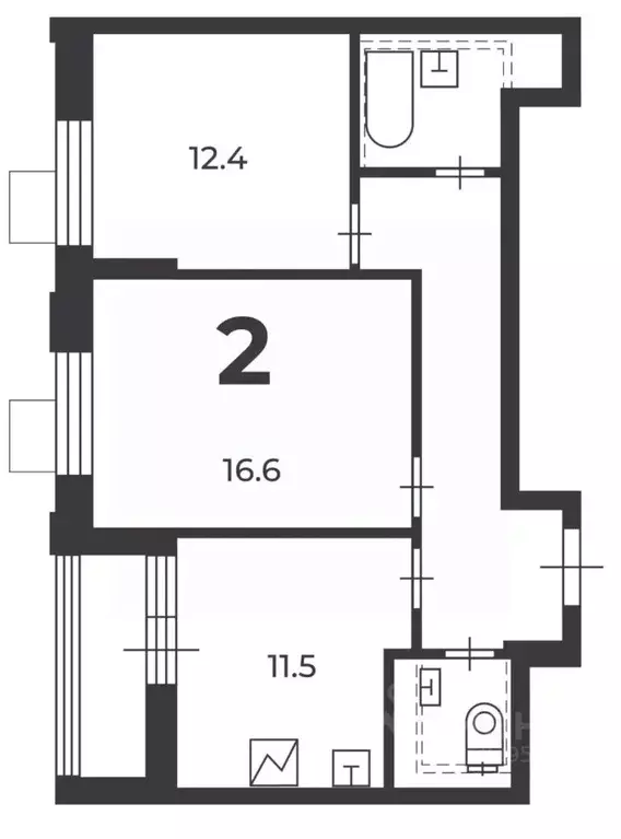 2-к кв. Москва Дмитровское ш., 93К3 (56.7 м) - Фото 2
