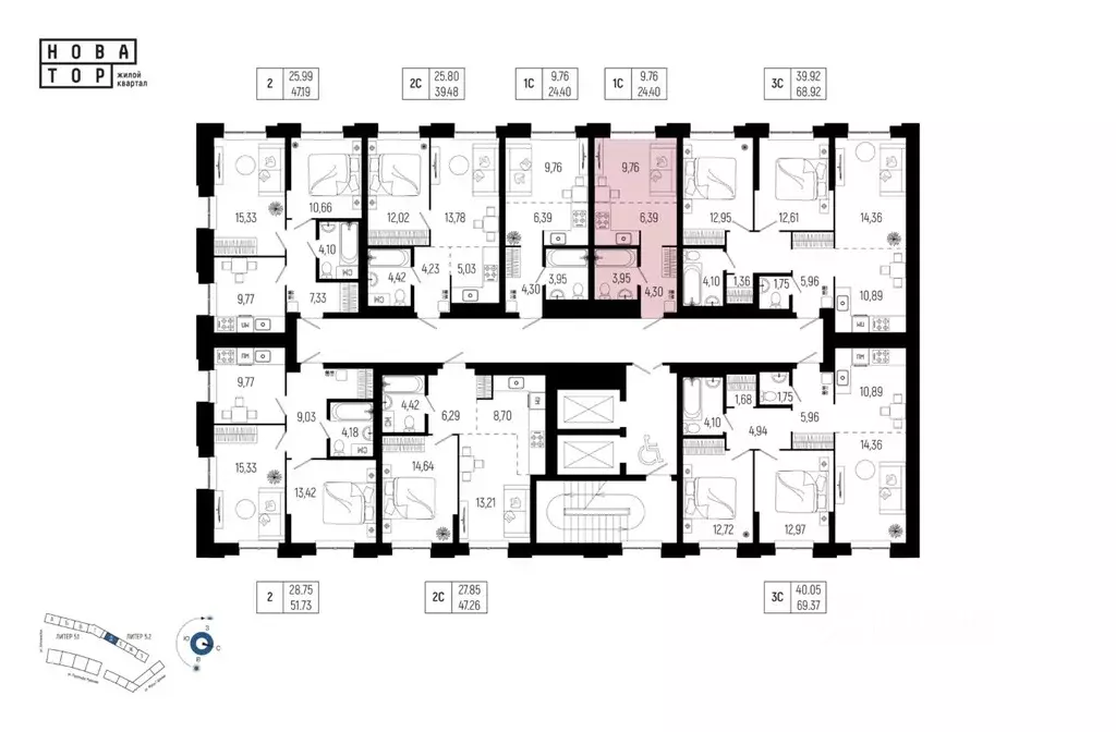 1-к кв. Башкортостан, Уфа Глумилино-1 мкр, Новатор жилой комплекс ... - Фото 1