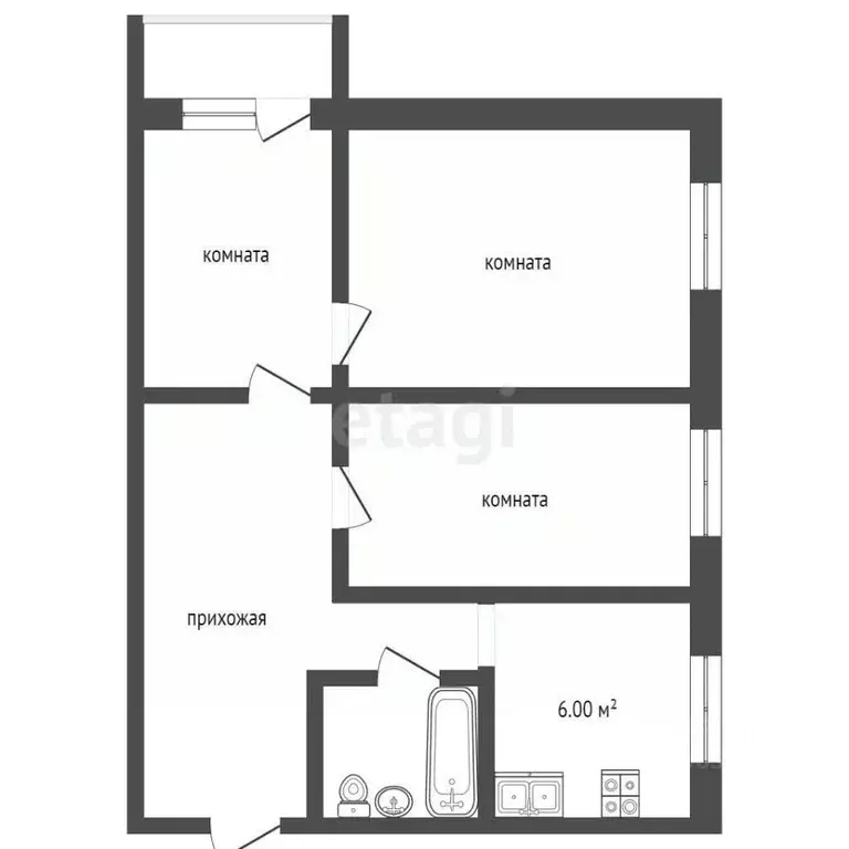 3-к кв. Тамбовская область, Мичуринск ул. Лермонтова, 16 (61.1 м) - Фото 2