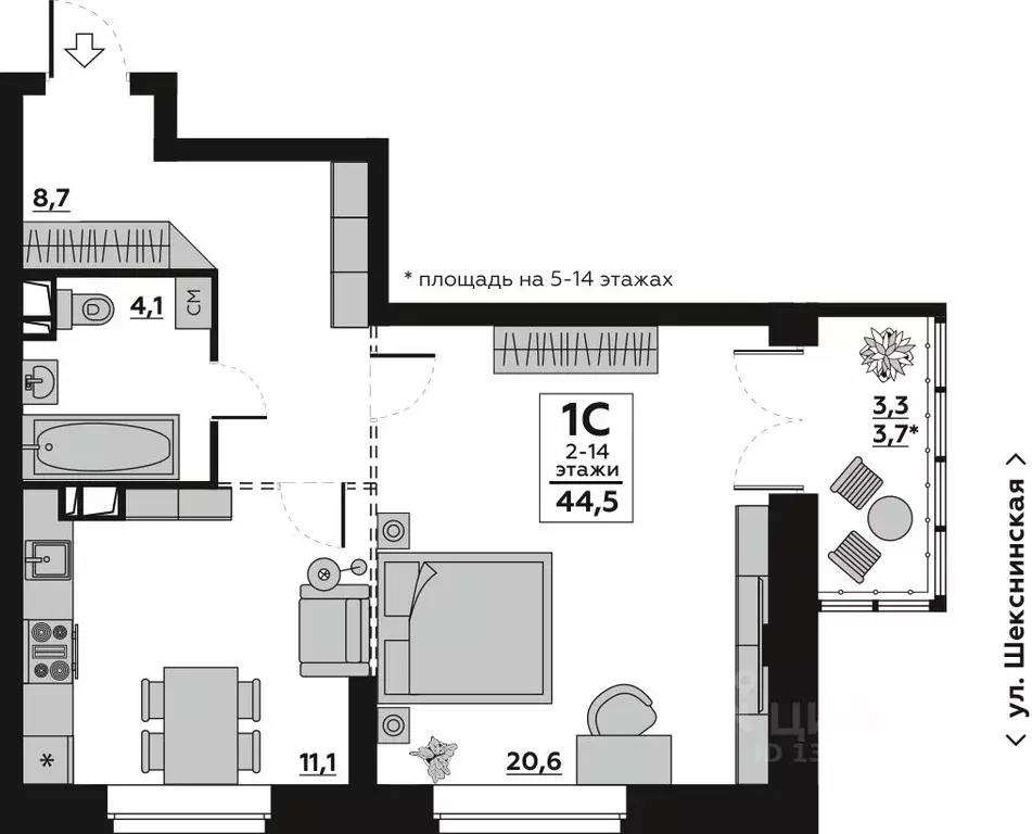 Свободной планировки кв. Волгоградская область, Волгоград Жилгородок ... - Фото 1