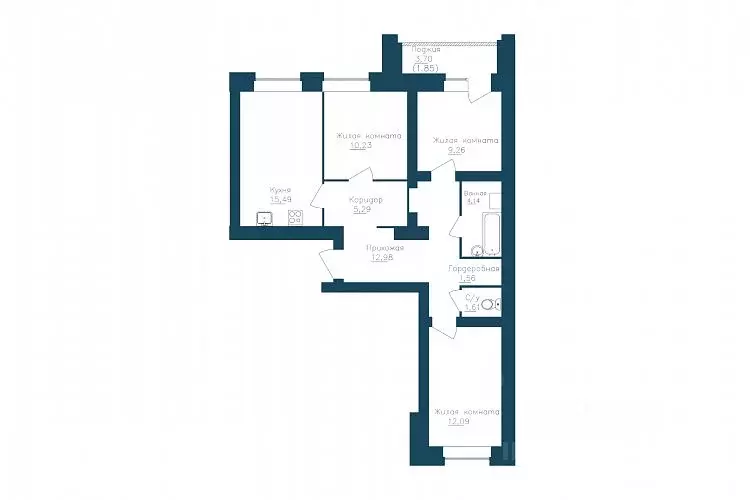3-к кв. Вологодская область, Череповец 107-й мкр, ГринВилль жилой ... - Фото 1