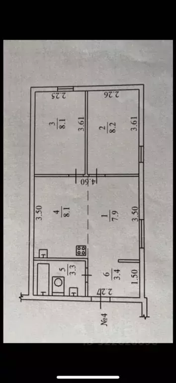 3-к кв. Саха (Якутия), Якутск Борисовка-1 мкр, 32 (40.0 м) - Фото 1