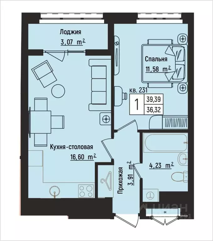 1-к кв. Нижегородская область, Нижний Новгород Литературная ул., 5 ... - Фото 1