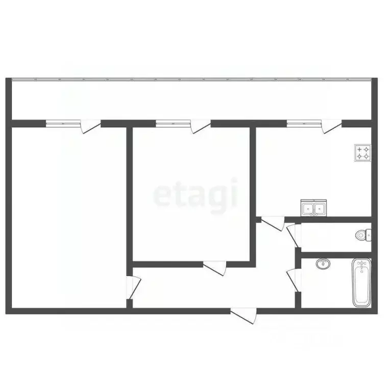 2-к кв. Санкт-Петербург ул. Катерников, 5к1 (54.9 м) - Фото 2