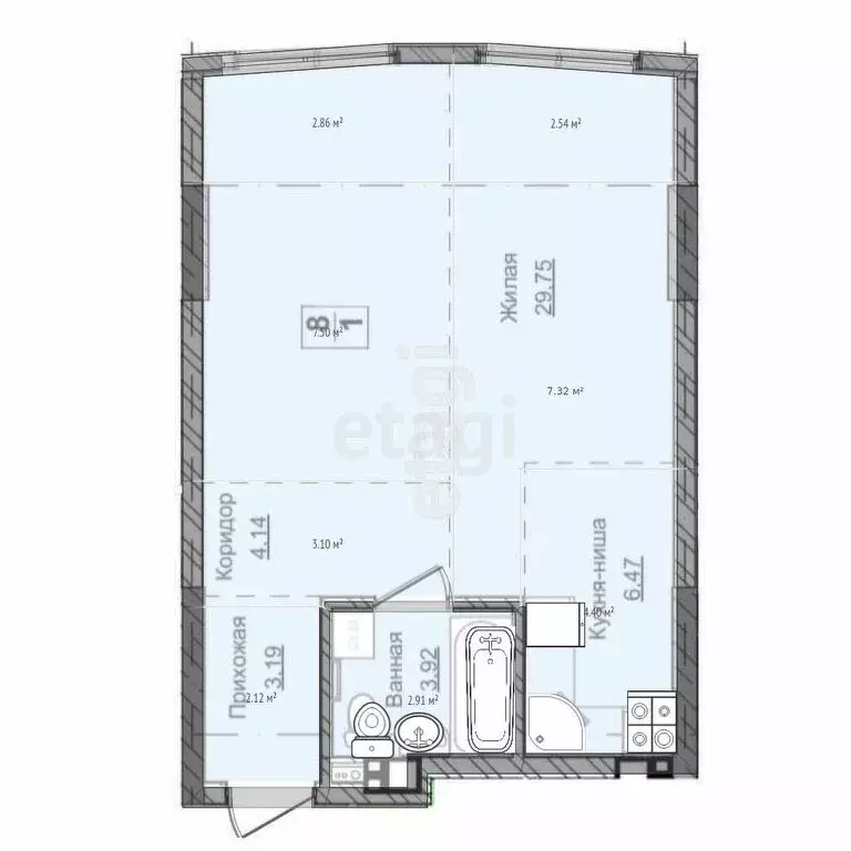 1-комнатная квартира: Ижевск, улица Карла Маркса, 259 (48.2 м) - Фото 1