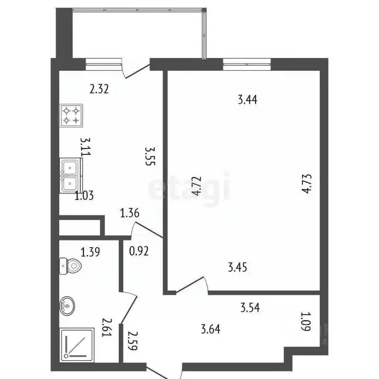 1-к кв. Ленинградская область, Мурино Всеволожский район, бул. ... - Фото 1