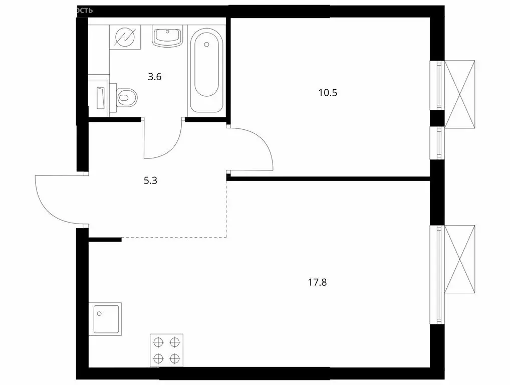 1-комнатная квартира: Котельники, микрорайон Белая Дача, 29 (37.3 м) - Фото 1