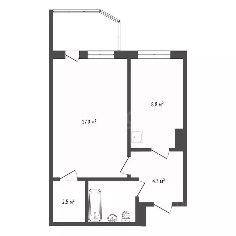 1-к кв. Красноярский край, Красноярск 9 Мая ул., 65 (37.3 м) - Фото 2