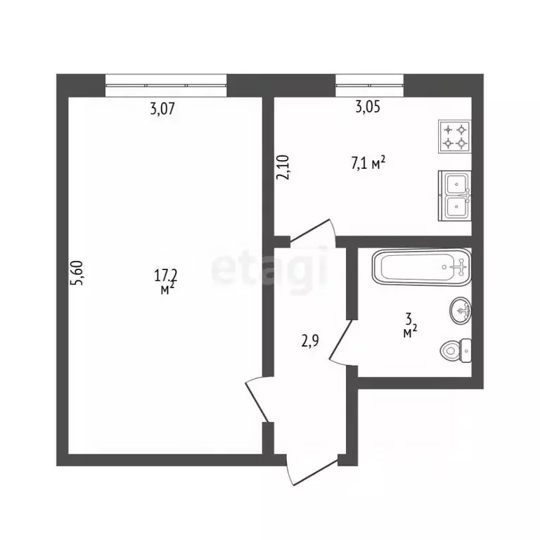 1-к кв. Камчатский край, Петропавловск-Камчатский просп. Рыбаков, 15 ... - Фото 2