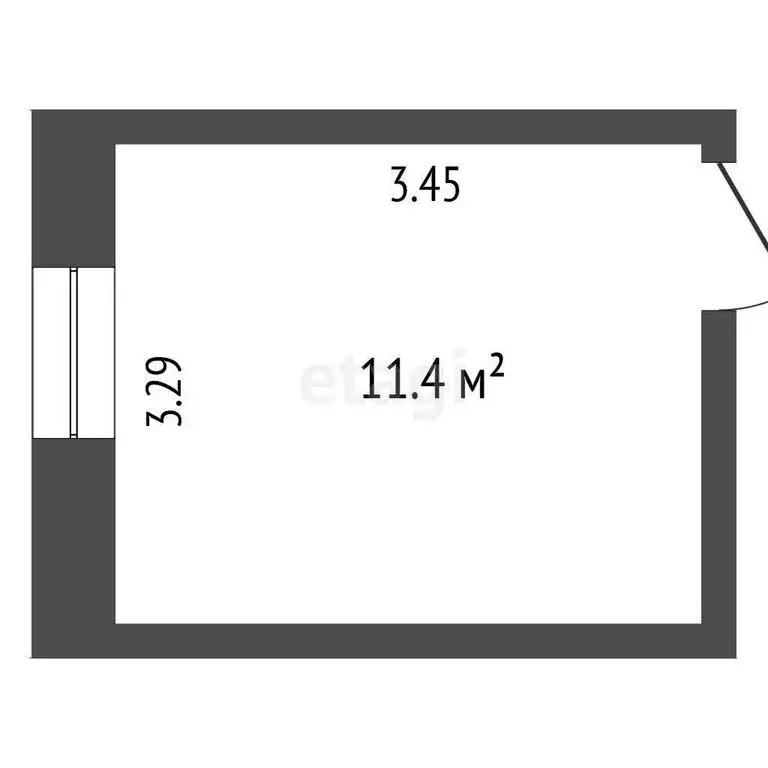 1к в -комнатной квартире (11.4 м) - Фото 1