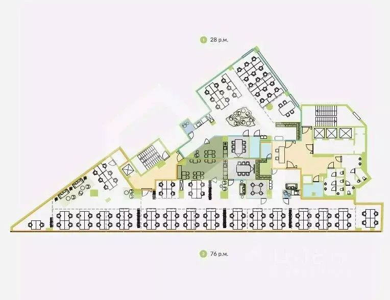 Помещение свободного назначения в Москва Новослободская ул., 14С2 (728 ... - Фото 2