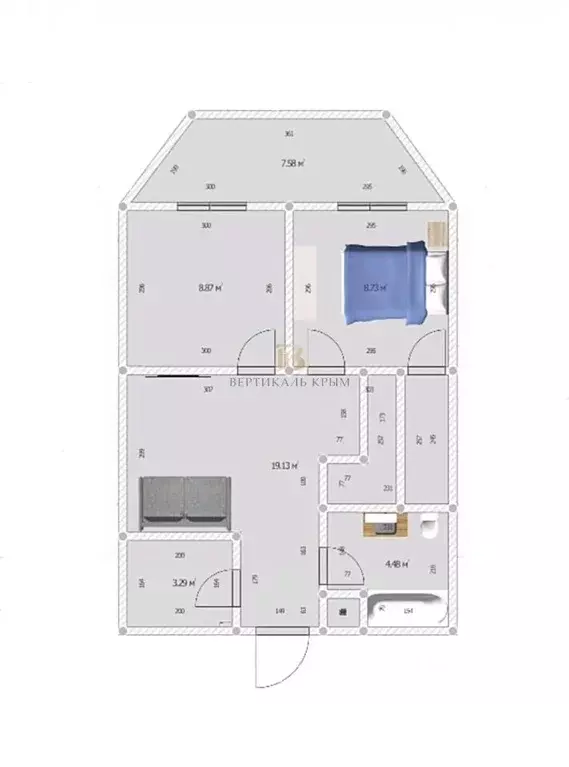 3-к кв. Крым, Ялта ул. Московская, 15к3 (55.0 м) - Фото 2