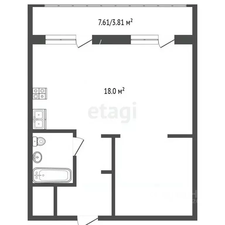 Студия Ярославская область, Ярославль просп. Фрунзе, 77А (37.0 м) - Фото 1