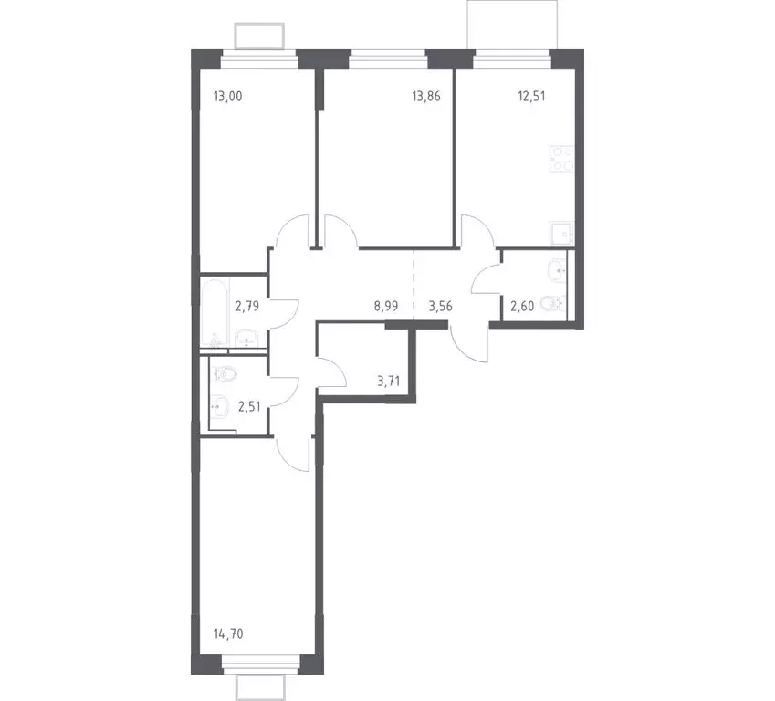 3-комнатная квартира: Ленинский городской округ, ЖК Новое Видное, 15 ... - Фото 1