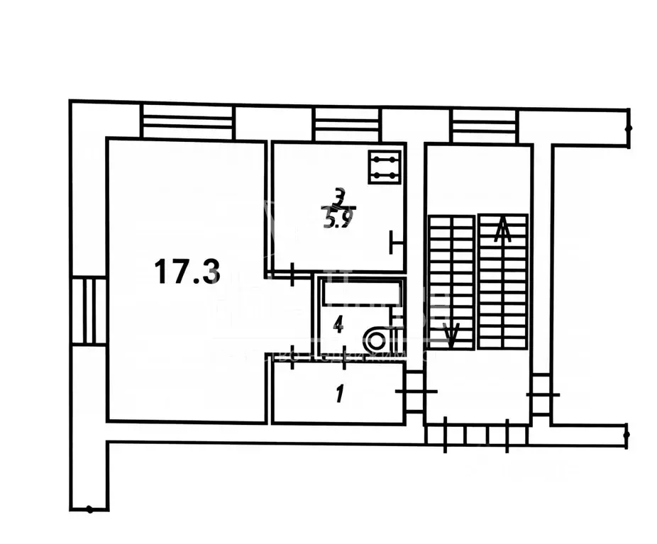1-к кв. Калужская область, Калуга ул. Марата, 5 (31.5 м) - Фото 2