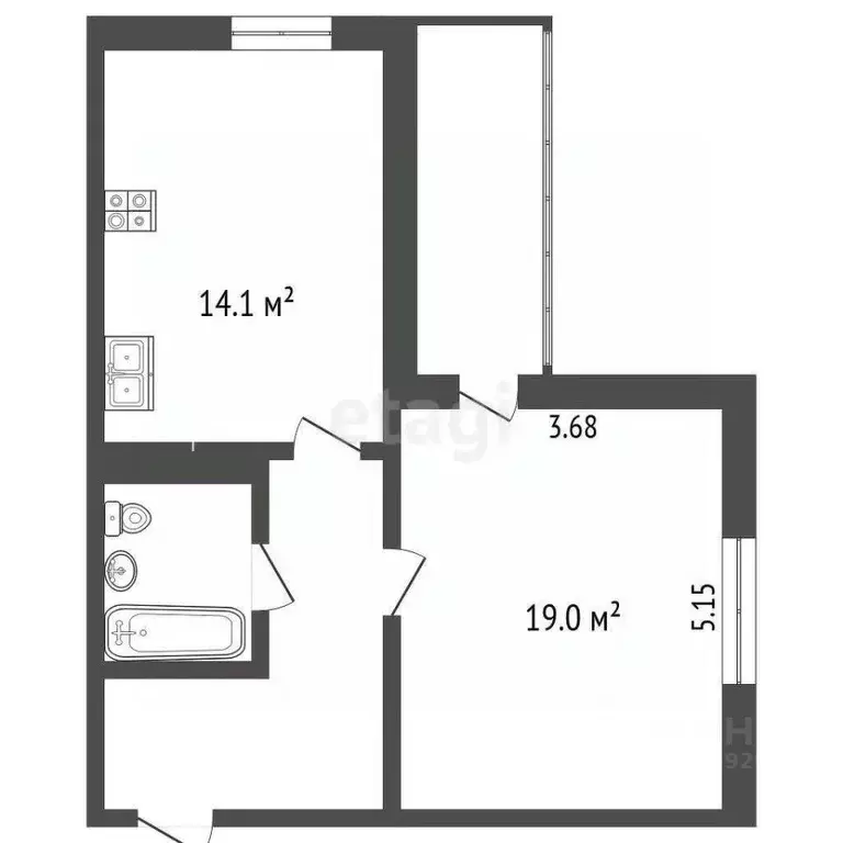 1-к кв. Ярославская область, Ярославль ул. Чехова, 33 (48.0 м) - Фото 2