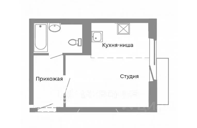 Студия Челябинская область, Челябинск ул. Толбухина, 5 (24.0 м) - Фото 2