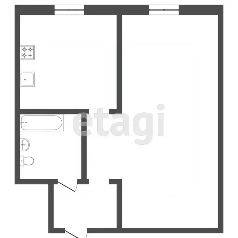 1-к кв. Тюменская область, Тюмень ул. 50 лет Октября, 51 (30.8 м) - Фото 0