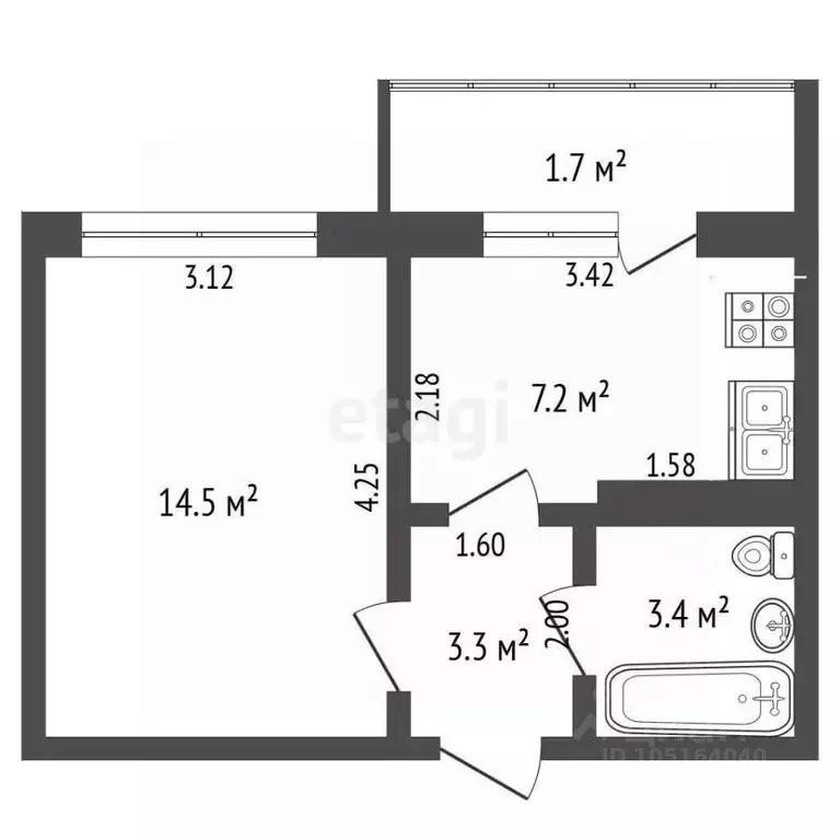 1-к кв. Крым, Щелкино Ленинский район, 2-й мкр, 48А (28.4 м) - Фото 2