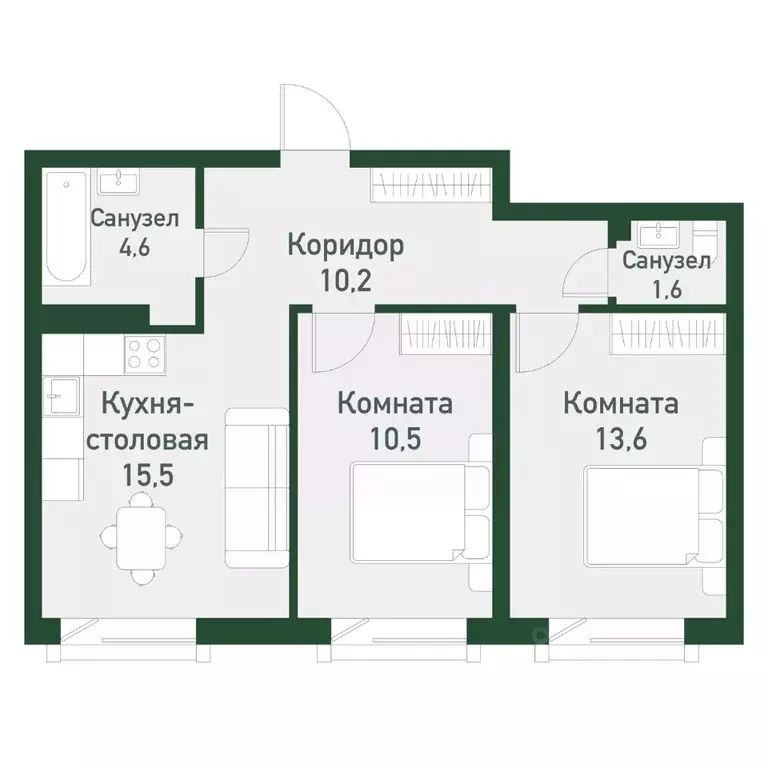 2-к кв. Челябинская область, Челябинский городской округ, пос. ... - Фото 0
