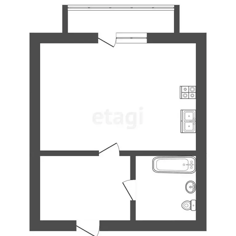 Квартира-студия: Заводоуковск, Федеративная улица, 20В (26.2 м) - Фото 1