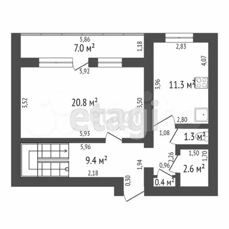 4-к. квартира, 95,5 м, 4/10 эт. - Фото 1