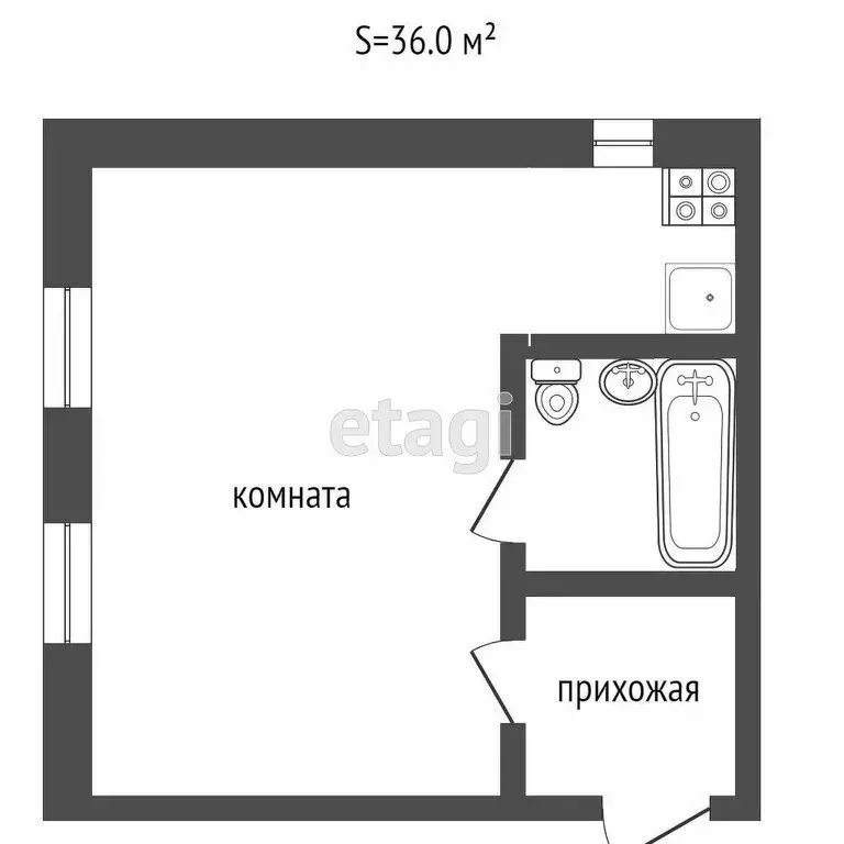 1-комнатная квартира: Тверь, улица Гончаровой, 33 (36 м) - Фото 1