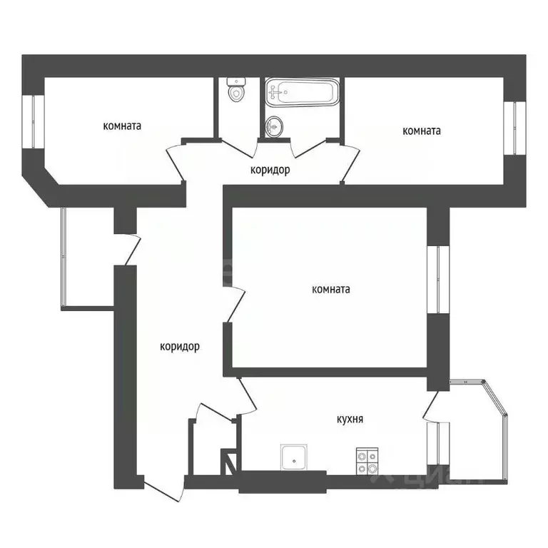 3-к кв. Воронежская область, Воронеж ул. Карла Маркса, 98 (80.0 м) - Фото 2