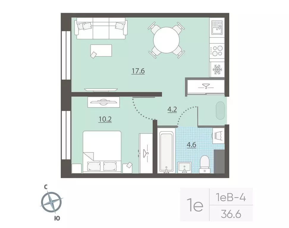 1-комнатная квартира: Екатеринбург, жилой район Центральный, жилой ... - Фото 1