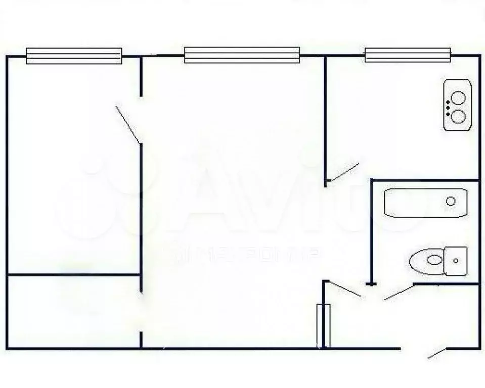 2-к. квартира, 44 м, 1/5 эт. - Фото 0