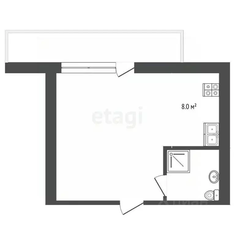 Студия Севастополь ул. Челюскинцев, 57/2 (40.2 м) - Фото 2