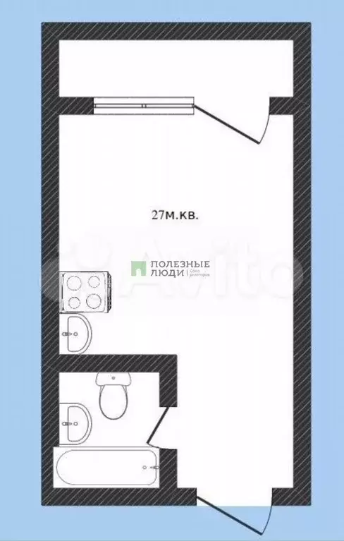 Квартира-студия, 27 м, 4/10 эт. - Фото 0