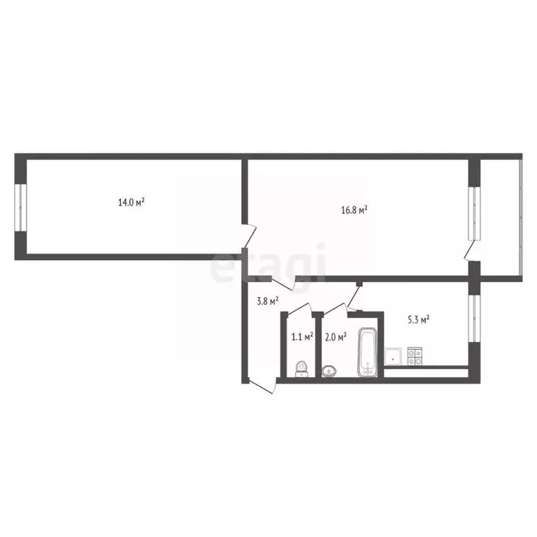 2-к кв. Кемеровская область, Крапивинский муниципальный округ, ... - Фото 2