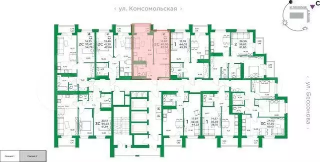 1-к. квартира, 40,8 м, 16/24 эт. - Фото 1