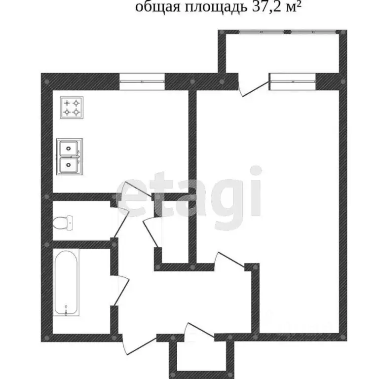 1-к кв. Костромская область, Кострома просп. Мира, 52 (32.7 м) - Фото 2