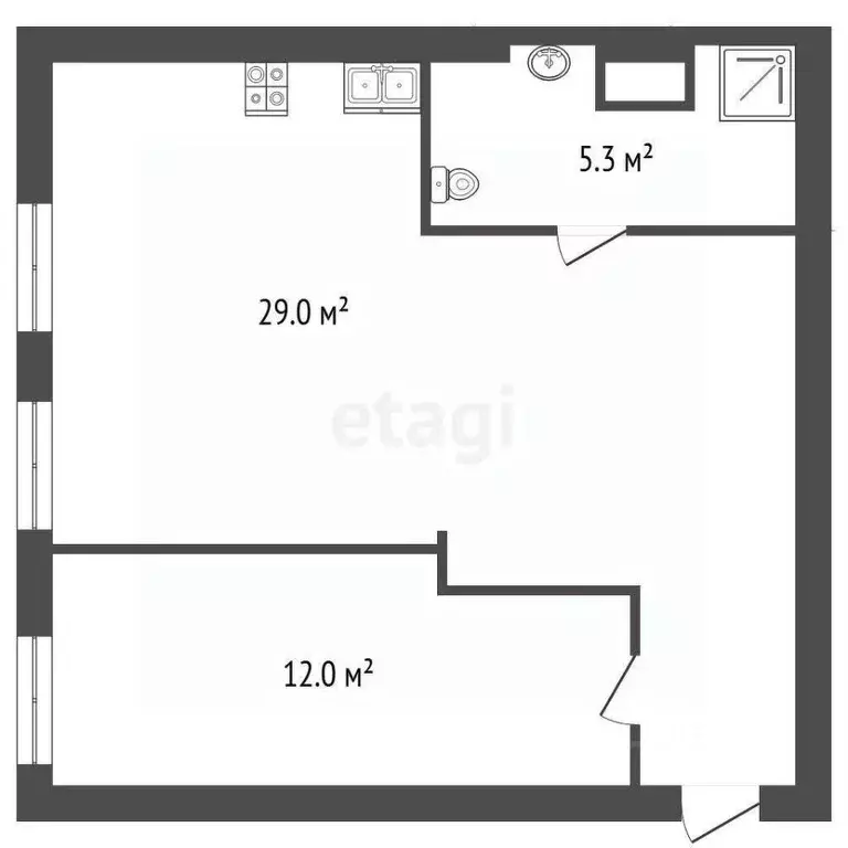1-к кв. Санкт-Петербург 18-я Васильевского острова линия, 19 (45.5 м) - Фото 2