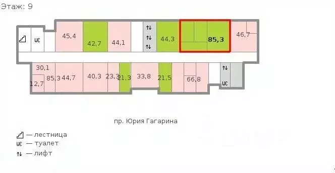 Офис в Санкт-Петербург просп. Юрия Гагарина, 2 (85.3 м) - Фото 1