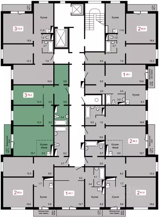 3-к кв. Красноярский край, Красноярск ул. Кутузова, 2 ст5 (76.2 м) - Фото 0