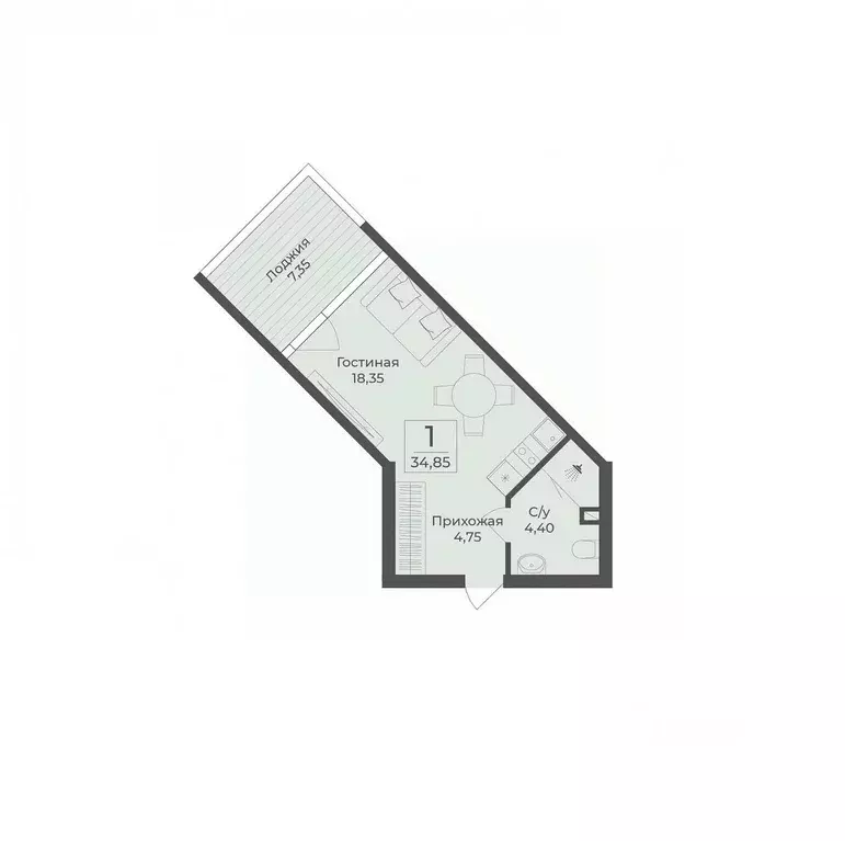 Студия Крым, Сакский район, с. Лесновка  (34.85 м) - Фото 0