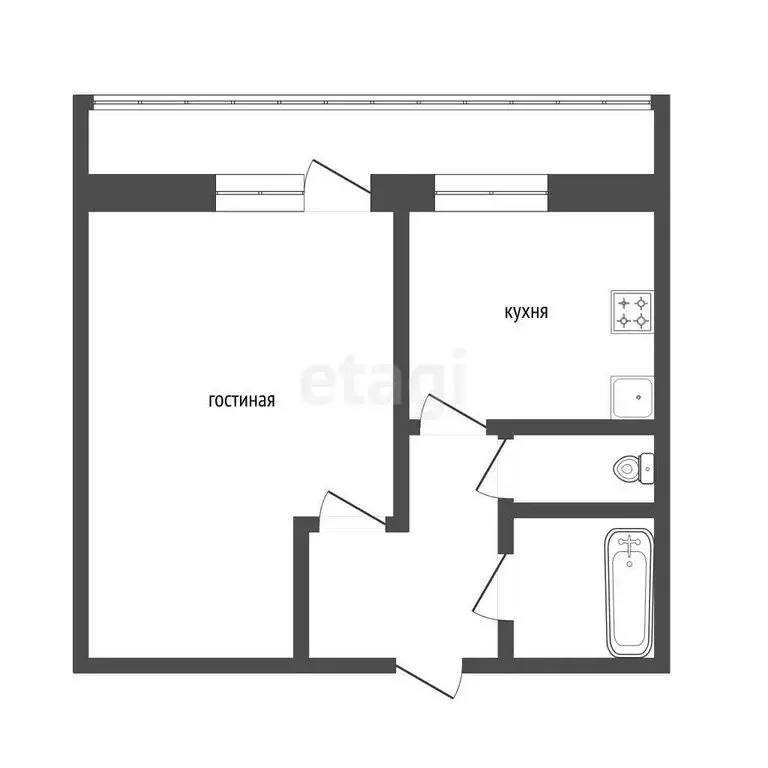 1-комнатная квартира: Курган, улица Свердлова, 36 (36 м) - Фото 1