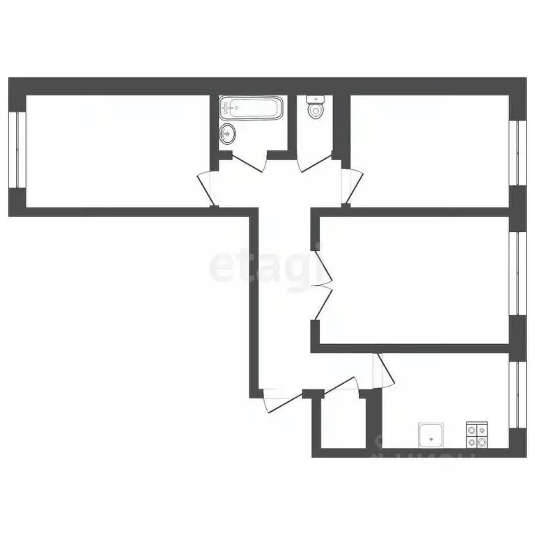 3-к кв. Тюменская область, Тюмень ул. Казачьи луга, 3 (65.7 м) - Фото 1