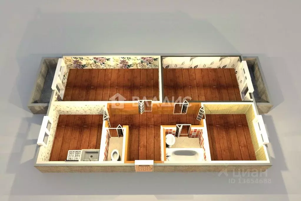 3-к кв. Иркутская область, Ангарск 17-й мкр, 13 (68.5 м) - Фото 2