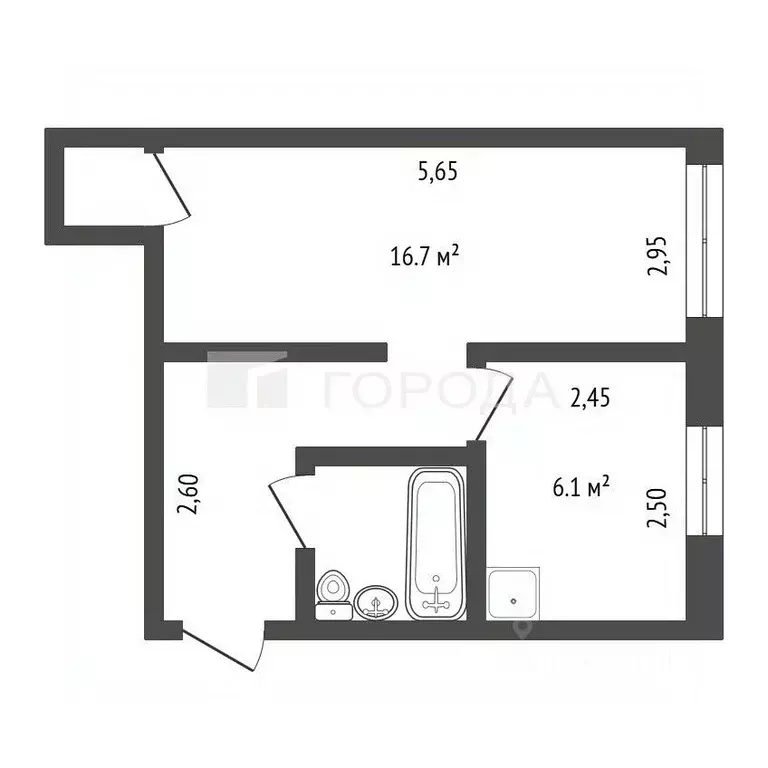 1-к кв. Алтайский край, Барнаул Комсомольский просп., 110 (32.0 м) - Фото 2