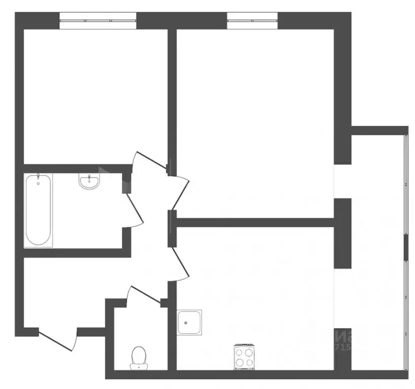 2-к кв. Тюменская область, Тюмень ул. Андрея Бушуева, 2 (59.8 м) - Фото 2
