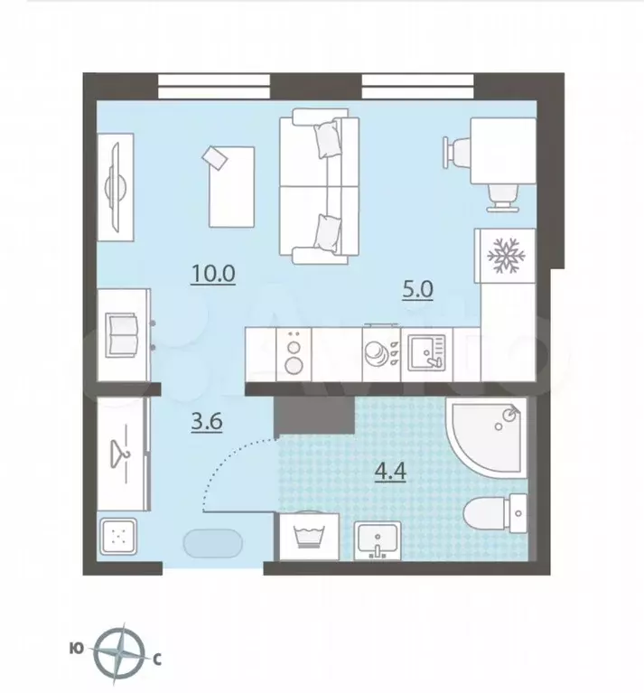 Квартира-студия, 23 м, 8/15 эт. - Фото 0