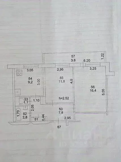 2-к кв. Татарстан, Казань ул. Сафиуллина, 30 (49.3 м) - Фото 1