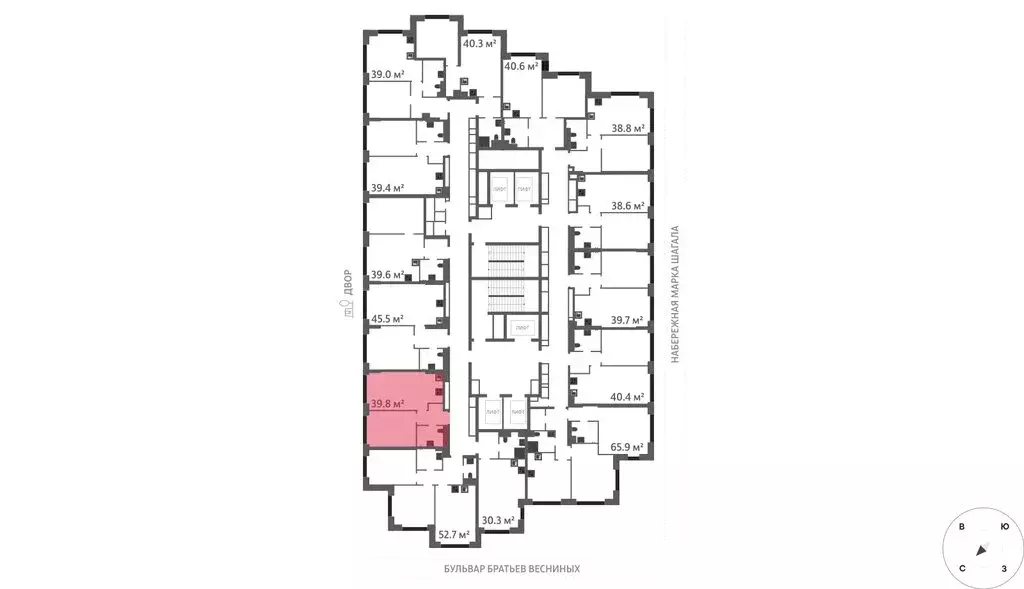 1-комнатная квартира: Москва, ЖК Марк, к3 (39.8 м) - Фото 1