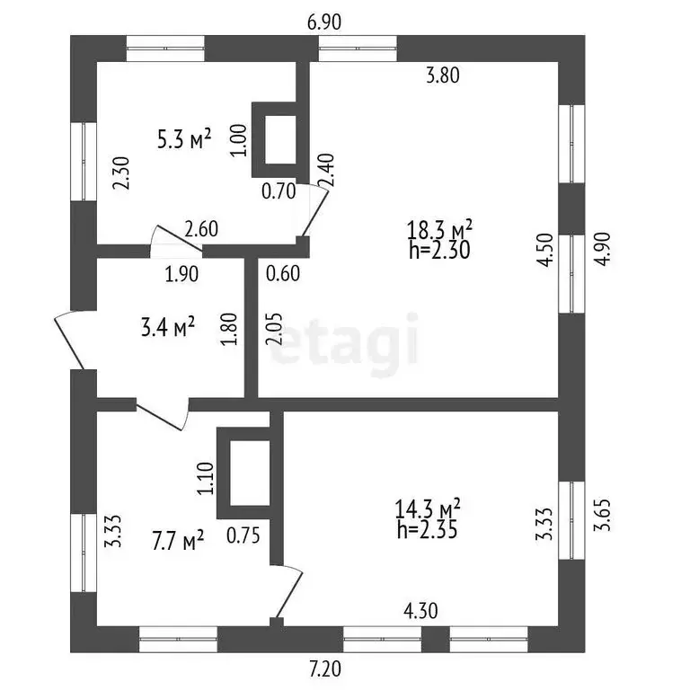 Дом в Ишим, улица Щорса (47.1 м) - Фото 1