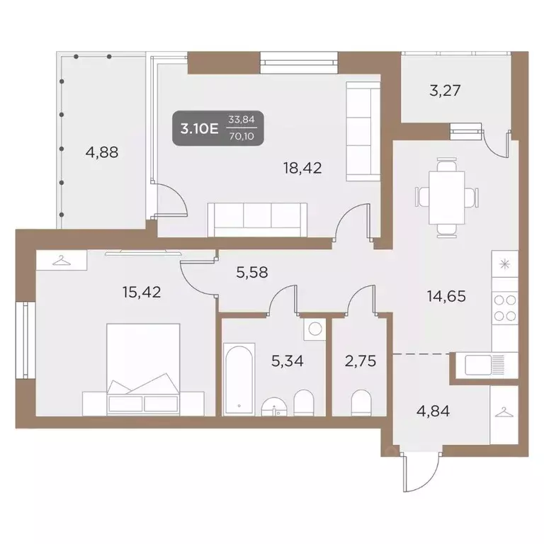 3-к кв. Свердловская область, Екатеринбург Академический мкр, 22-й ... - Фото 2